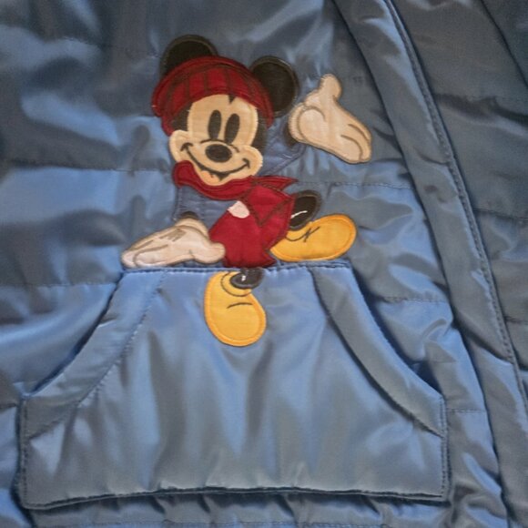 Disney Baby Mickey Mouse Blue winter One Piece Hooded Snow suite 9-12 Months Vtg - Picture 4 of 16